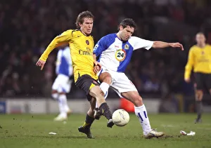 Images Dated 1st March 2007: Alex Hleb (Arsenal) David Dunn (Blackburn)