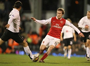 Fulham v Arsenal 2007-8 Gallery: Alex Hleb (Arsenal) Dejan Stefanovic (Fulham)