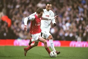 Tottenham v Arsenal Carling Cup Collection: Alex Hleb (Arsenal) Dimitar Berbatov (Spurs)