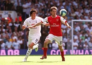 Images Dated 17th September 2007: Alex Hleb (Arsenal) Gareth Bale (Tottenham)