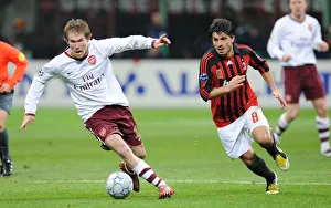 AC Milan V Arsenal 2007-8 Prints: Alex Hleb (Arsenal) Gennaro Gattuso (AC Milan)