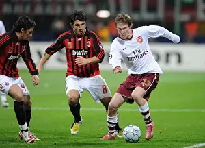 Alex Hleb (Arsenal) Gennaro Gattuso and Massimo Oddo (AC Milan)