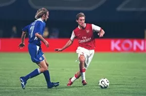 Images Dated 10th August 2006: Alex Hleb (Arsenal) Jasmin Agic (Dinamo Zagreb)