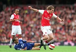Images Dated 28th October 2006: Alex Hleb (Arsenal) Leon Osman (Everton)