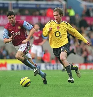Aston Villa v Arsenal 2005-6 Collection: Alex Hleb (Arsenal) Mark Delaney (Aston Villa). Aston Villa 0: 0 Arsenal