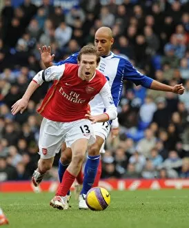 Images Dated 24th February 2008: Alex Hleb (Arsenal) Mehdi Nafti (Birmingham City)