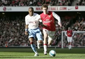 Arsenal v Aston Villa 2007-08 Collection: Alex Hleb (Arsenal) Nigel Reo-Coker (Villa)