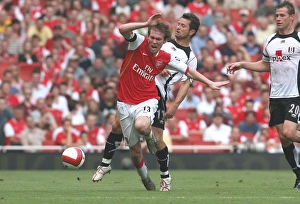 Arsenal v Fulham 2006-07 Collection: Alex Hleb (Arsenal) Tomaz Radzinski (Fulham)