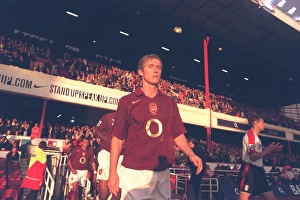 Alex Hleb (Arsenal) walks out onto the pitch before the match