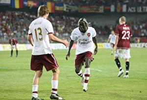 Sparta Prague v Arsenal 2007-8 Gallery: Alex Hleb celebrates scoring the 2nd Arsenal goal with Bacary Sagna