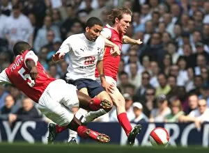 Images Dated 23rd April 2007: Alex Hleb and Kolo Toure (Arsenal) Aaron Lennon (Tottenham)