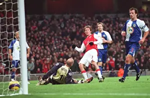 Arsenal V Blackburn Rovers 2006-07 Prints: Alex Hleb scores Arsenals 2nd goal past Brad Friedel (Blacburn)