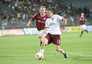 Sparta Prague V Arsenal 2007-8 Prints: Alex Hleb Scores the Second Goal: Arsenal Overpowers Sparta Prague in Champions League Qualifier
