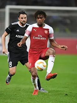 Alex Iwobi in Action for Arsenal against Qarabag in UEFA Europa League, Baku 2018