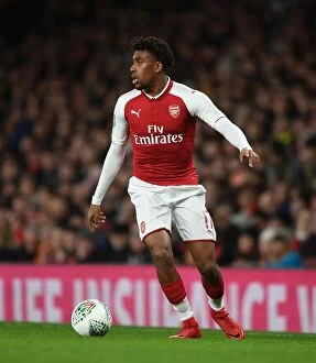 Images Dated 24th January 2018: Alex Iwobi in Action: Arsenal vs Chelsea Carabao Cup Semi-Final