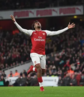 Arsenal V Chelsea - Carabao Cup 2017-18 Prints: Alex Iwobi in Action: Arsenal vs. Chelsea - Carabao Cup Semi-Final