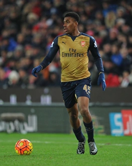 Stoke City V Arsenal 2015-16 Prints: Alex Iwobi in Action: Arsenal vs Stoke City, Premier League 2015-16