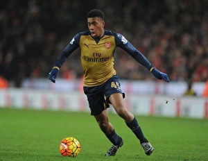 Stoke City V Arsenal 2015-16 Prints: Alex Iwobi in Action: Arsenal vs Stoke City, Premier League 2015-16
