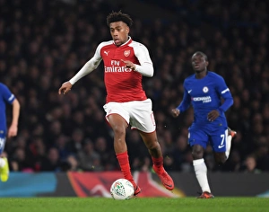 Chelsea V Arsenal - Carabao Cup 1/2 Final 1st Leg 2017-18 Prints: Alex Iwobi in Action: Carabao Cup Semi-Final Showdown between Chelsea and Arsenal