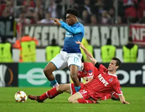 FC Koln V Arsenal 2017-18 Prints: Alex Iwobi Dashes Past Lukas Klunter: Arsenal's Thrilling Moment Against 1