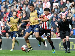 Sunderland V Arsenal 2015-16 Prints: Alex Iwobi Outmaneuvers Deandre Yedlin
