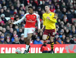 Arsenal V Burnley FA Cup 4th Rd 2016 Prints: Alex Iwobi Outmaneuvers Stephen Ward in FA Cup Showdown