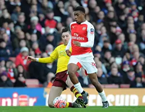 Arsenal V Burnley FA Cup 4th Rd 2016 Prints: Alex Iwobi Outsmarts Stephen Ward: Arsenal's FA Cup Triumph