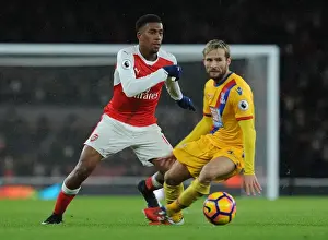 Arsenal V Crystal Palace 2016-17 Prints: Alex Iwobi Outsmarts Yohan Cabaye: Arsenal's Skillful Midfielder Beats Crystal Palace's Defender