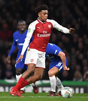 Chelsea V Arsenal - Carabao Cup 1/2 Final 1st Leg 2017-18 Prints: Alex Iwobi vs. Danny Drinkwater: Carabao Cup Semi-Final Showdown at Stamford Bridge