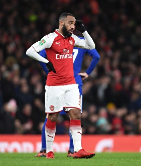 Alex Lacazette in Action: Arsenal vs. Chelsea - Carabao Cup Semi-Final Showdown