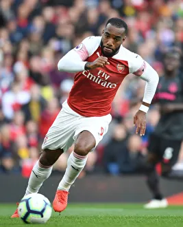 Arsenal V Everton 2018-19 Prints: Alex Lacazette in Action: Arsenal vs Everton, Premier League 2018-19