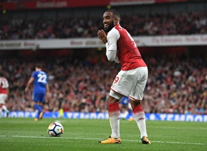 Alex Lacazette in Action: Arsenal vs Leicester City, Premier League 2017-18