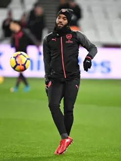 West Ham United V Arsenal 2017-18 Prints: Alex Lacazette: Arsenal Forward Gears Up for West Ham United Clash (2017-18)