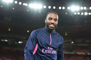 Arsenal V FC Vorskla Poltava 2018_19 Prints: Alex Lacazette: Arsenal's Ready-to-Roar Striker Ahead of Arsenal v Vorskla Poltava UEFA Europa League Clash