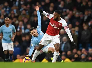 Manchester City V Arsenal 2018-19 Prints: Alex Lacazette Breaks Past Bernardo Silva: Manchester City vs
