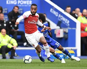 Leicester City V Arsenal 2018-19 Prints: Alex Lacazette Breaks Past Leicester's Defense: Leicester City vs Arsenal FC