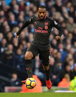 Manchester City V Arsenal 2017-18 Prints: Alex Lacazette Faces Manchester City: Premier League Showdown (2017-18)