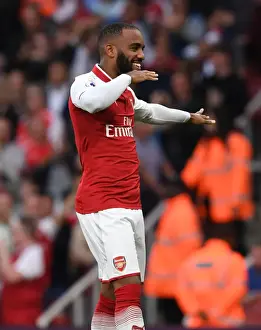 Arsenal V Leicester City 2017-18 Prints: Alex Lacazette Scores First Arsenal Goal: Arsenal vs Leicester City