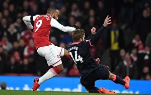 Images Dated 29th November 2017: Alex Lacazette Scores Stunner: Arsenal vs. Huddersfield Town, Premier League 2017-18