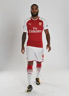 Arsenal 1st Team Photocall 2017-18 Prints: Alex Lacazette's Arsenal Debut: Unveiling the New Signing at Emirates Stadium, 2017