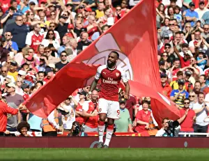 Arsenal V West Ham United 2017-18 Prints: Alex Lacazette's Hat-Trick: Arsenal Triumphs Over West Ham United in the Premier League