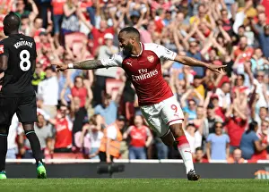 Arsenal V West Ham United 2017-18 Prints: Alex Lacazette's Hat-Trick: Arsenal's Dominance Over West Ham United in Premier League Showdown