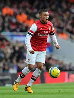Alex Oxlade-Chamberlain in Action for Arsenal against Blackburn Rovers in FA Cup Fifth Round