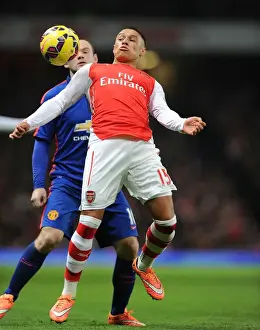 Arsenal V Manchester United 2014-15 Prints: Alex Oxlade-Chamberlain: In Action for Arsenal against Manchester United