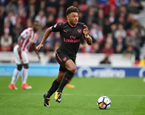 Stoke City V Arsenal 2017-18 Prints: Alex Oxlade-Chamberlain in Action: Arsenal vs Stoke City, Premier League 2017-18