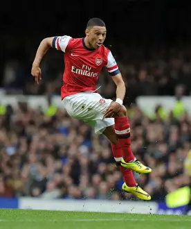 Everton Prints: Alex Oxlade-Chamberlain in Action: Everton vs Arsenal, Premier League 2013/14