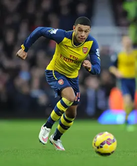 West Ham United V Arsenal 2014-15 Prints: Alex Oxlade-Chamberlain in Action: West Ham United vs Arsenal, Premier League 2014-15