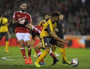 Nottingham Forest V Arsenal EPL Cup 3rd Round 2016-17 Prints: Alex Oxlade-Chamberlain (Arsenal) Eric Lichaj (Forest). Nottingham Forest 0: 4 Arsenal