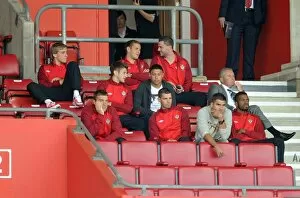 Arsenal v Anderlecht 2012-13 - Pre Season Gallery: Alex Oxlade-Chamberlain (Arsenal) watches from the stands. Arsenal 1: 0 Anderlecht