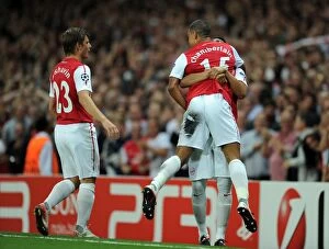 Alex Oxlade-Chamberlain celebrates scoring Arsenals 1st goal. Arsenal 2: 1 Olympiacos